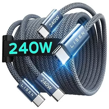 Lisen 6.6-Ft 240W USB-C Cables: Two-Pack for $5.31