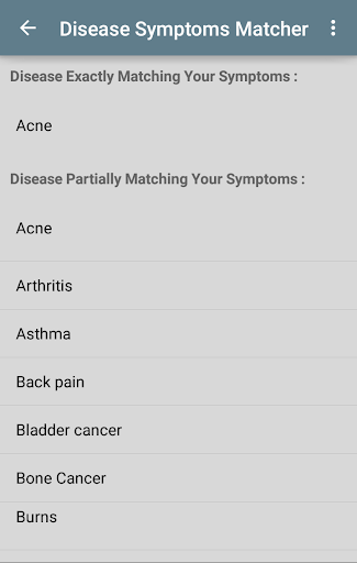 Disease Symptoms Matcher Скриншот 1