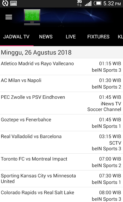Jadwal Siaran Langsung Captura de tela 1