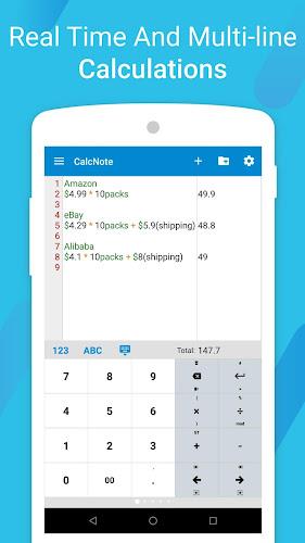 CalcNote - Notepad Calculator Captura de tela 1