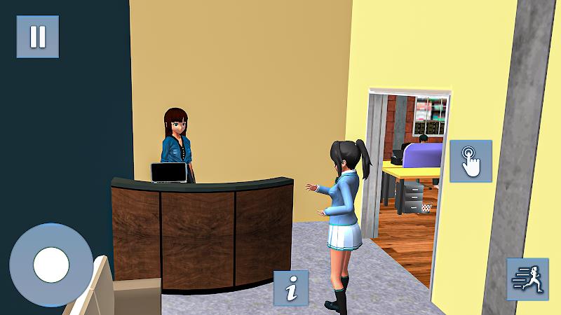 Anime Games: Office Girl Sim Captura de tela 3