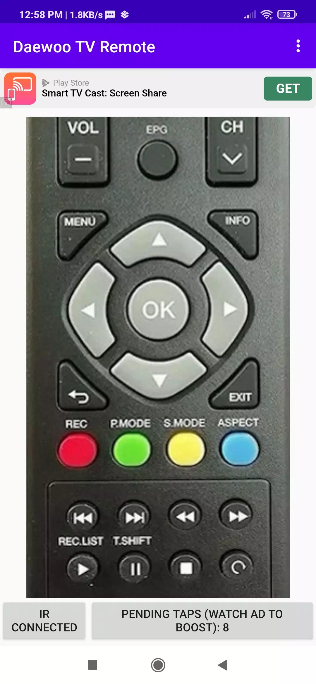 Daewoo TV Remote App Captura de tela 3