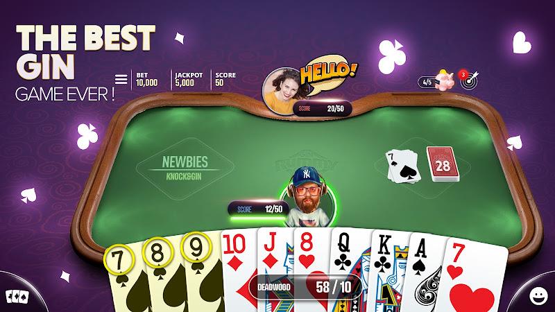 Gin Rummy Extra - Online Rummy Capture d'écran 1