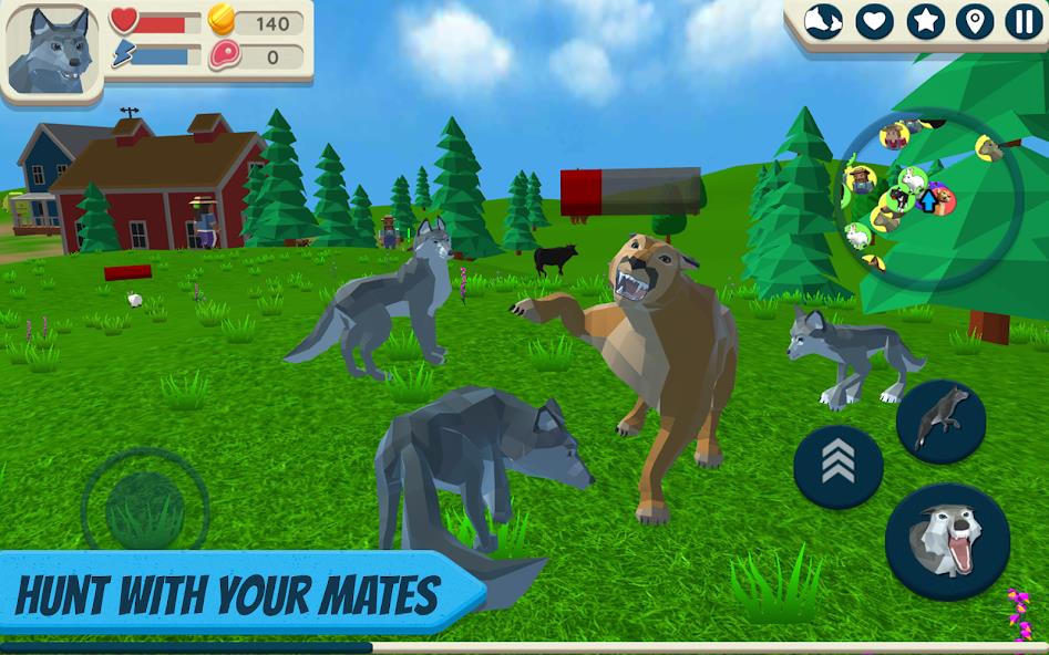 Wolf Simulator: Wild Animals 3 Mod 스크린샷 1