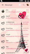 SMS Messages Paris Pink Theme Screenshot 3