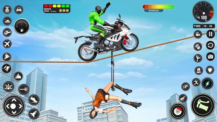 Superhero Bike Mega Ramp Games Скриншот 2