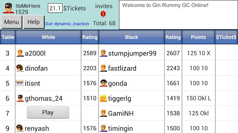 Gin Rummy GC Online स्क्रीनशॉट 2