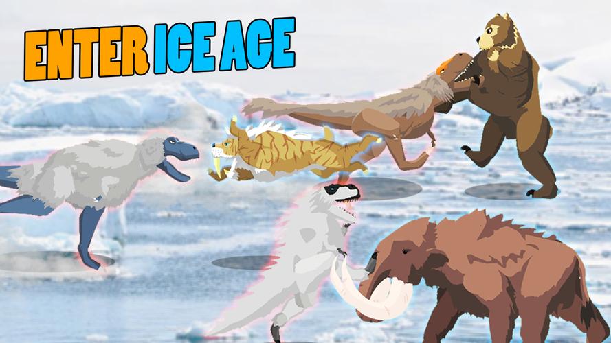 T-Rex Fights Ice Age Beasts Captura de tela 1