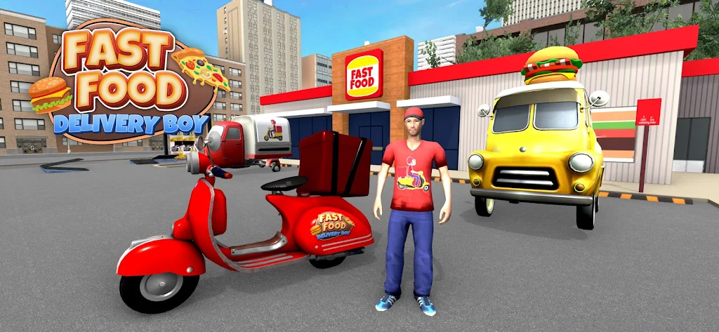 Fast Food Delivery Bike Game Captura de tela 1