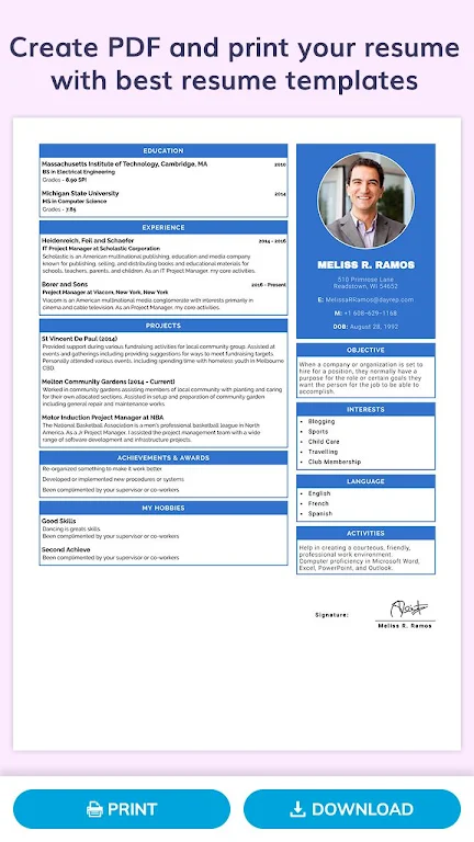 CV Maker, Resume Builder - PDF 스크린샷 1