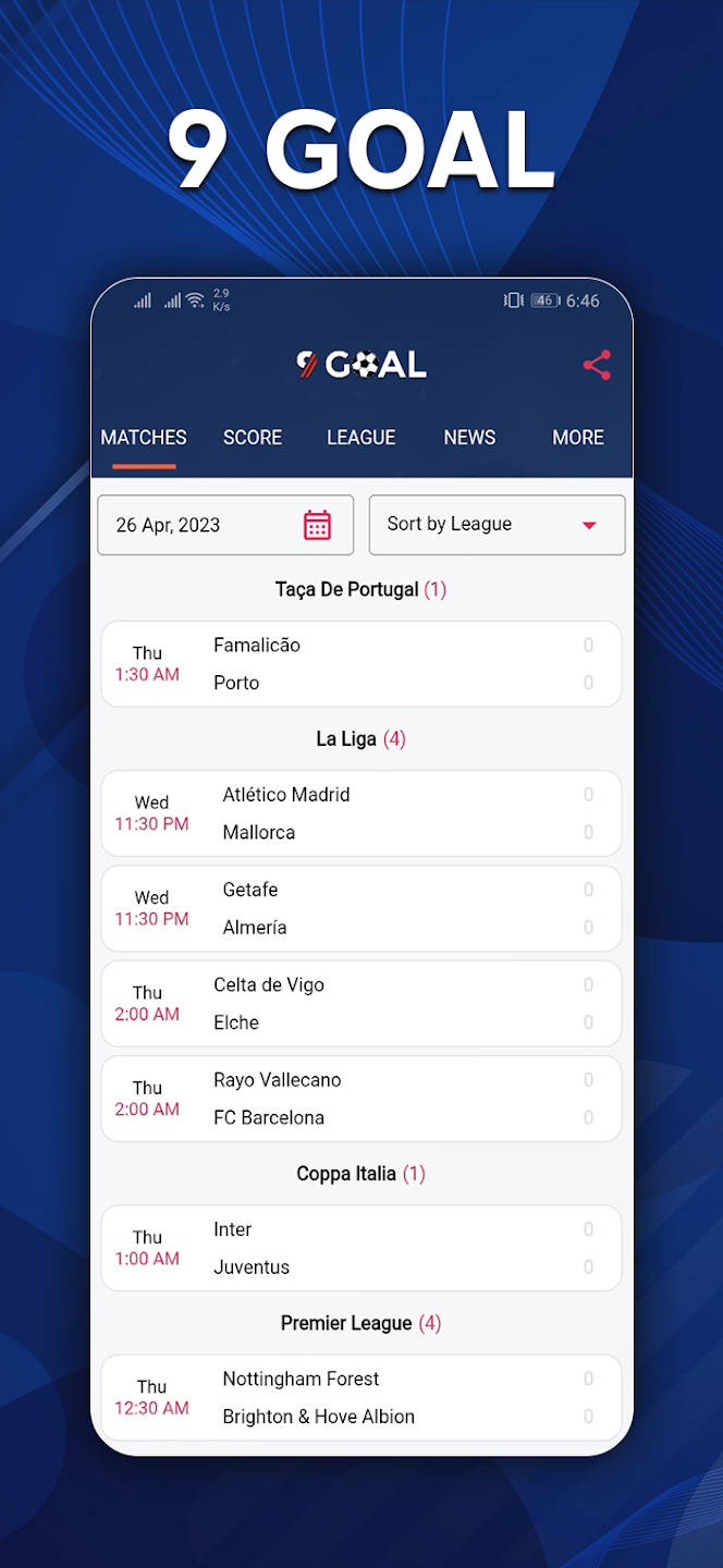 9Goal - Football Live Captura de tela 3