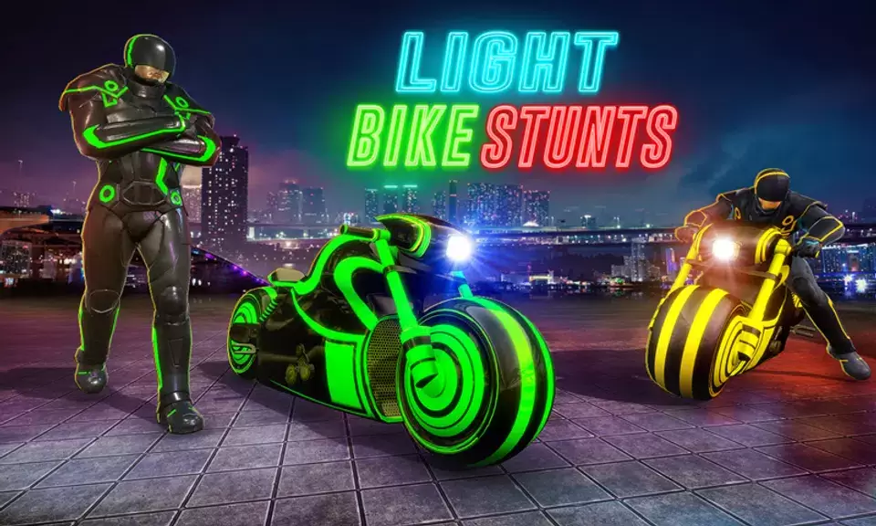 Light Bike Stunt Racing Game スクリーンショット 4