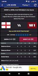 ENG vs WI Live Cricket Score スクリーンショット 1