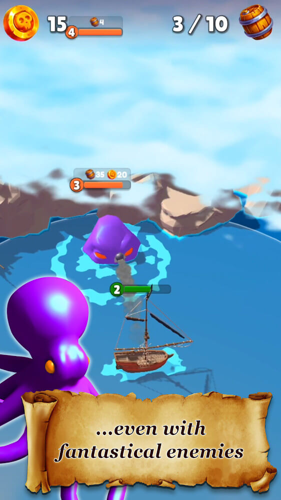 Pirate Raid - Caribbean Battle Mod Captura de pantalla 1