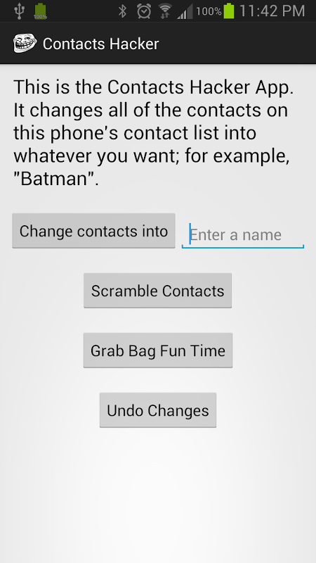 Contacts Hacker - Prank App Captura de pantalla 2