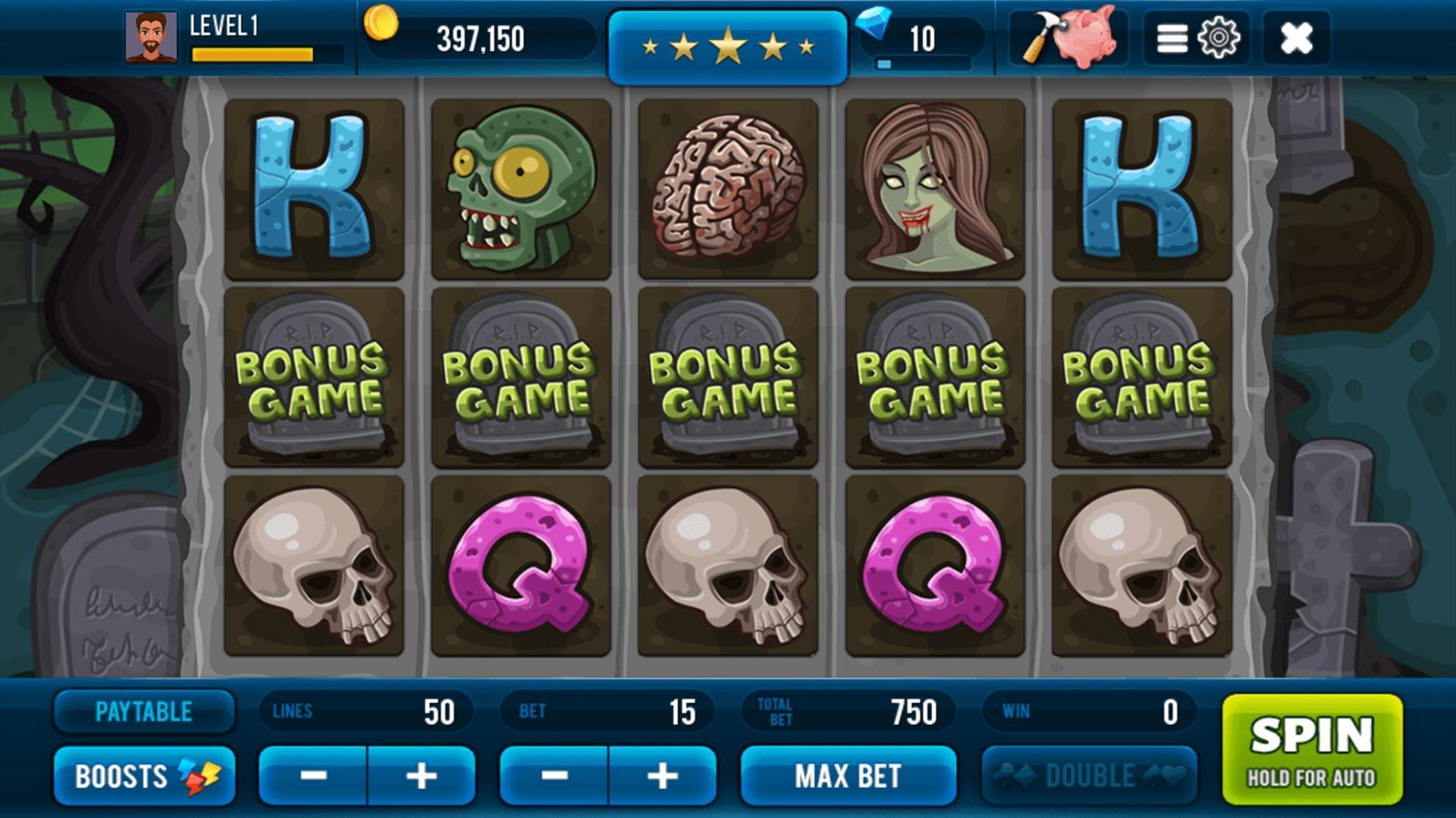 Zombie Casino Slot Machine स्क्रीनशॉट 1