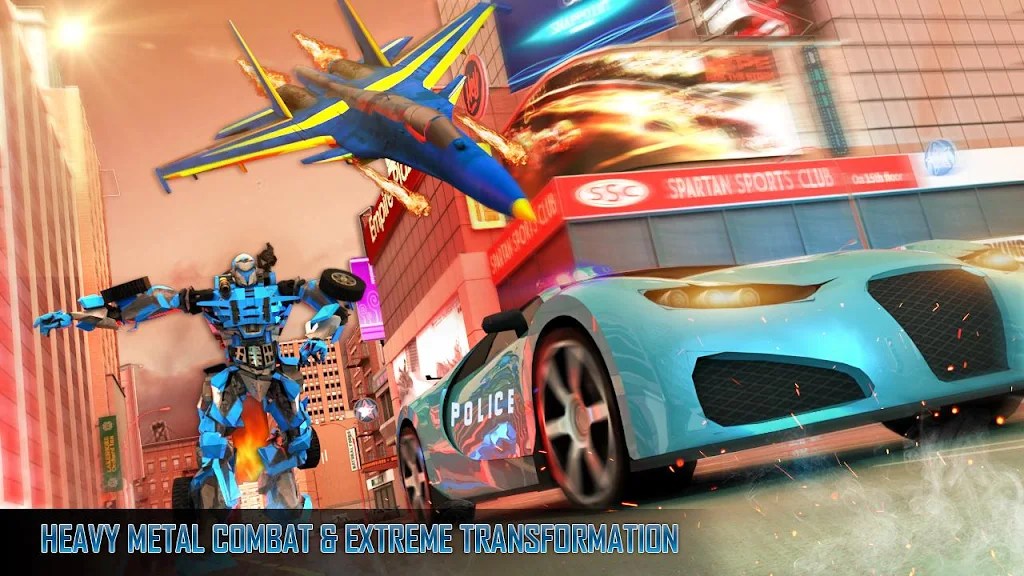 Police Air Jet Multi Robot Shooting Game Screenshot 3