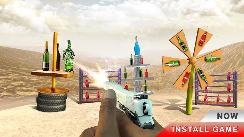 Gun Bottle Shooting game Captura de pantalla 2