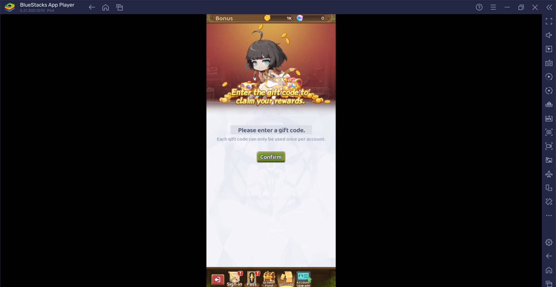 Maple Tale Redeem Code Interface