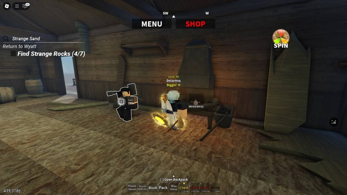 Player operating the smelter in Desert Detectors