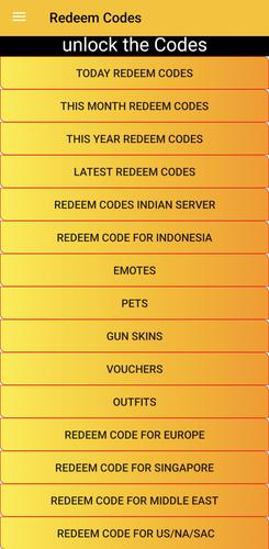 Redeem Codes Screenshot 1