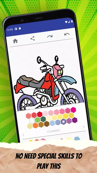 MotorBike Coloring Page スクリーンショット 3