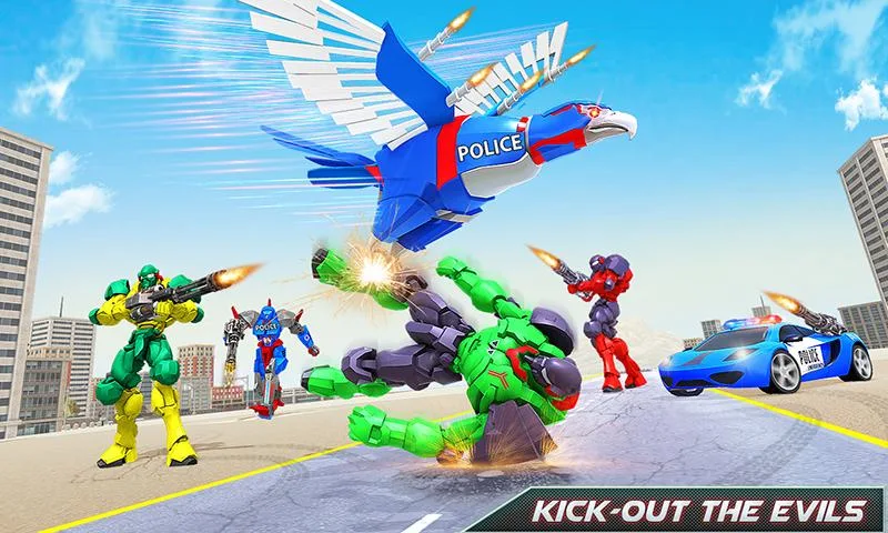 Flying Eagle Robot Car Games 스크린샷 1