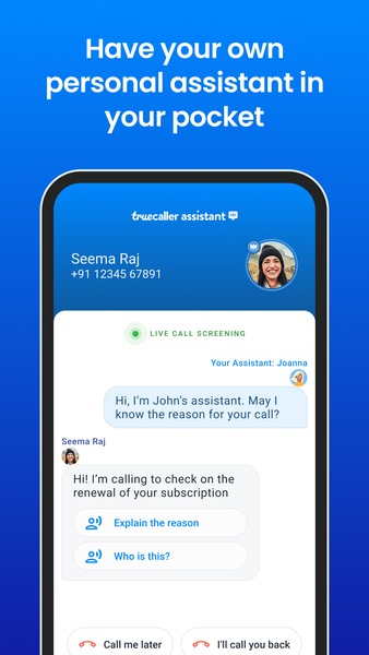 Truecaller: Caller ID & Spam Call Blocker Capture d'écran 3