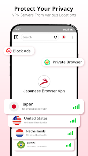 Japanese Browser Vpn: Private Capture d'écran 3