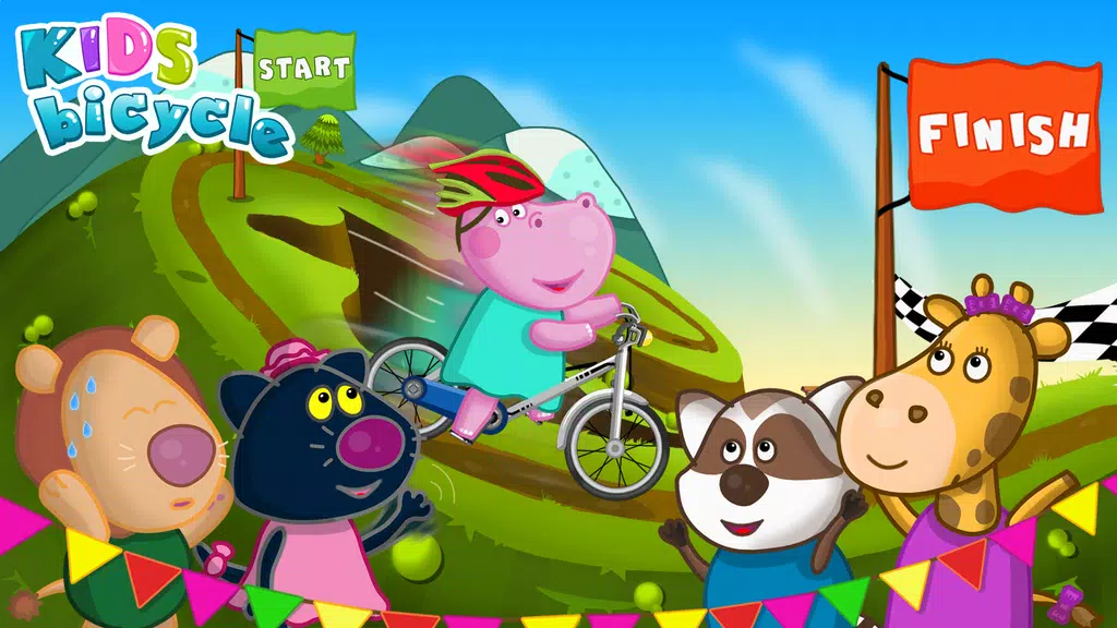 Hippo Bicycle: Kids Racing Скриншот 1