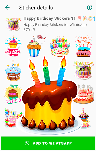 Birthday Stickers for WhatsApp 스크린샷 2