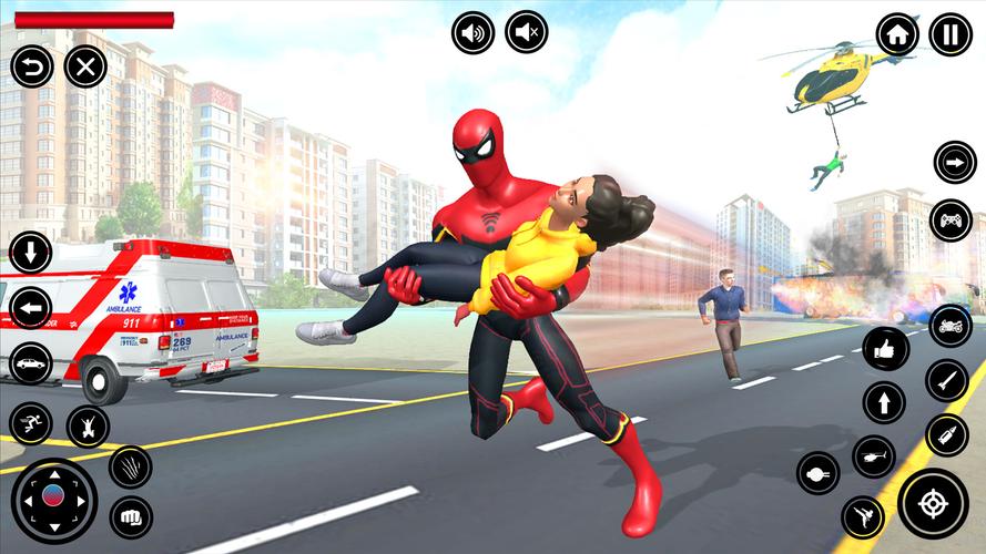 Flying Spider Rope Hero Fight 스크린샷 2