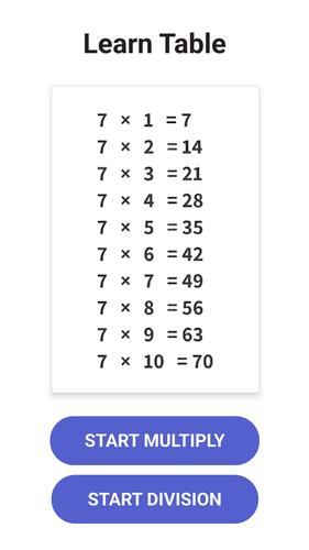 Times Table  - Learn Math スクリーンショット 2