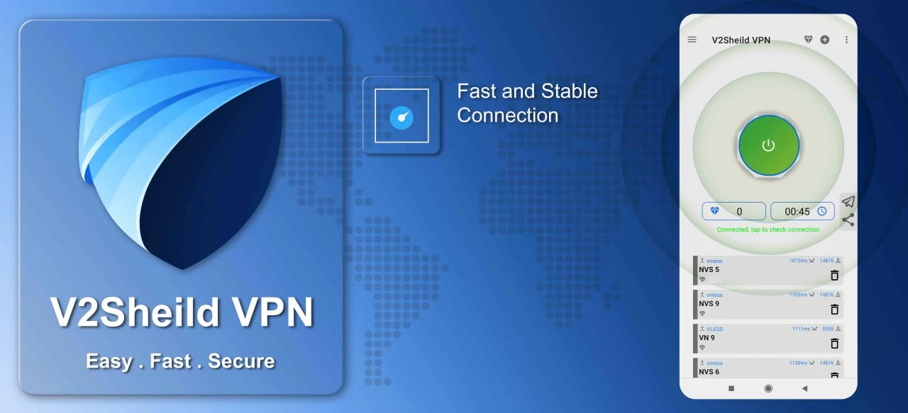 V2shield VPN: fast & private スクリーンショット 2