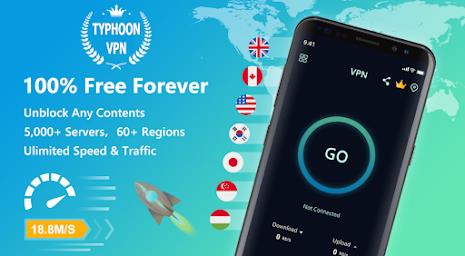 Typhoon VPN - Super Fast VPN スクリーンショット 1