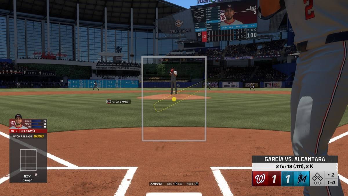 プレートのルイス・ガルシアは、MLB The Show 25で最高の打撃環境に関する記事の一部として。