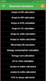 Electrical Calculator Captura de tela 1