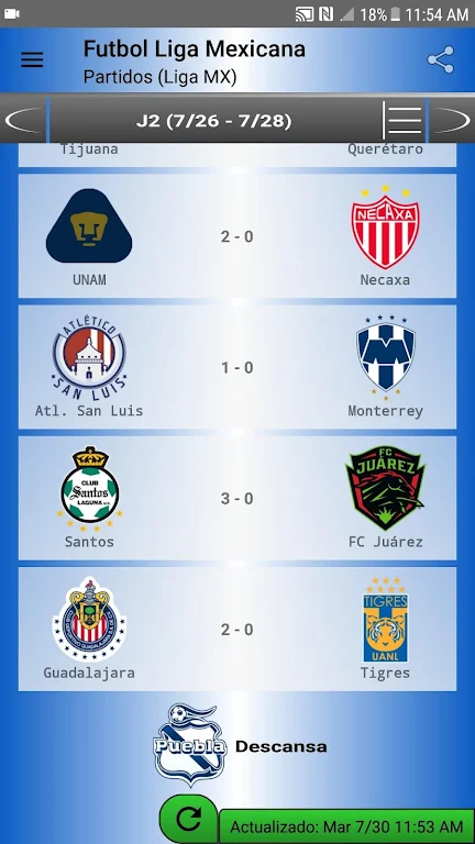 SoccerLair Mexican Leagues स्क्रीनशॉट 3