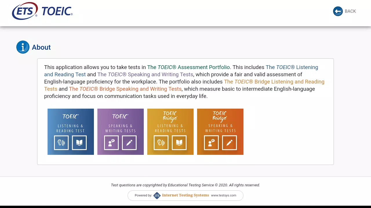 TOEIC Assessments Screenshot 2