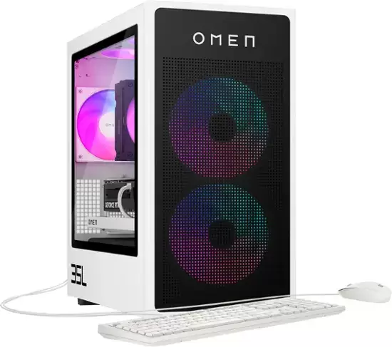 HP Omen - 35L Gaming Desktop - AMD Ryzen 7 8700G - Mémoire DDR5 16 Go - Nvidia GeForce RTX 4060 TI - 1TB SSD - blanc / noir