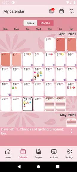 WomanLog Calendário Menstrual Captura de tela 1