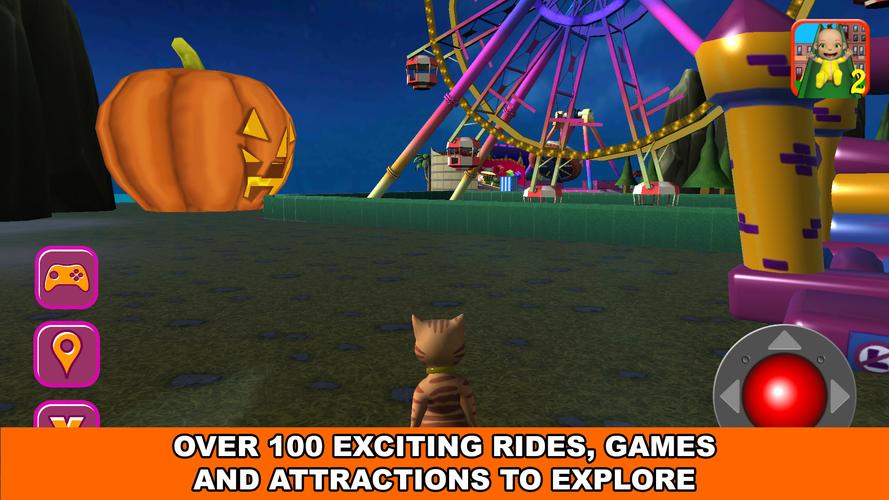 Halloween Cat Theme Park 3D 스크린샷 1