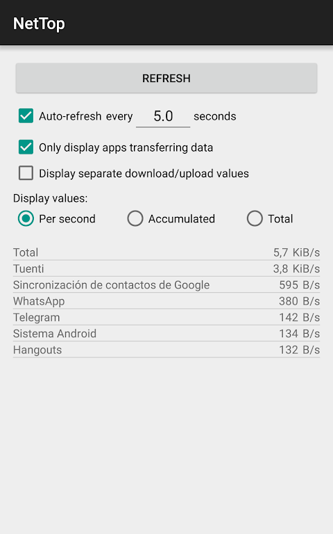 NetTop: RealTime Network Meter Captura de tela 1