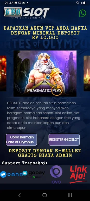 GBOSLOT : Slot Pragmatic Play Captura de tela 2