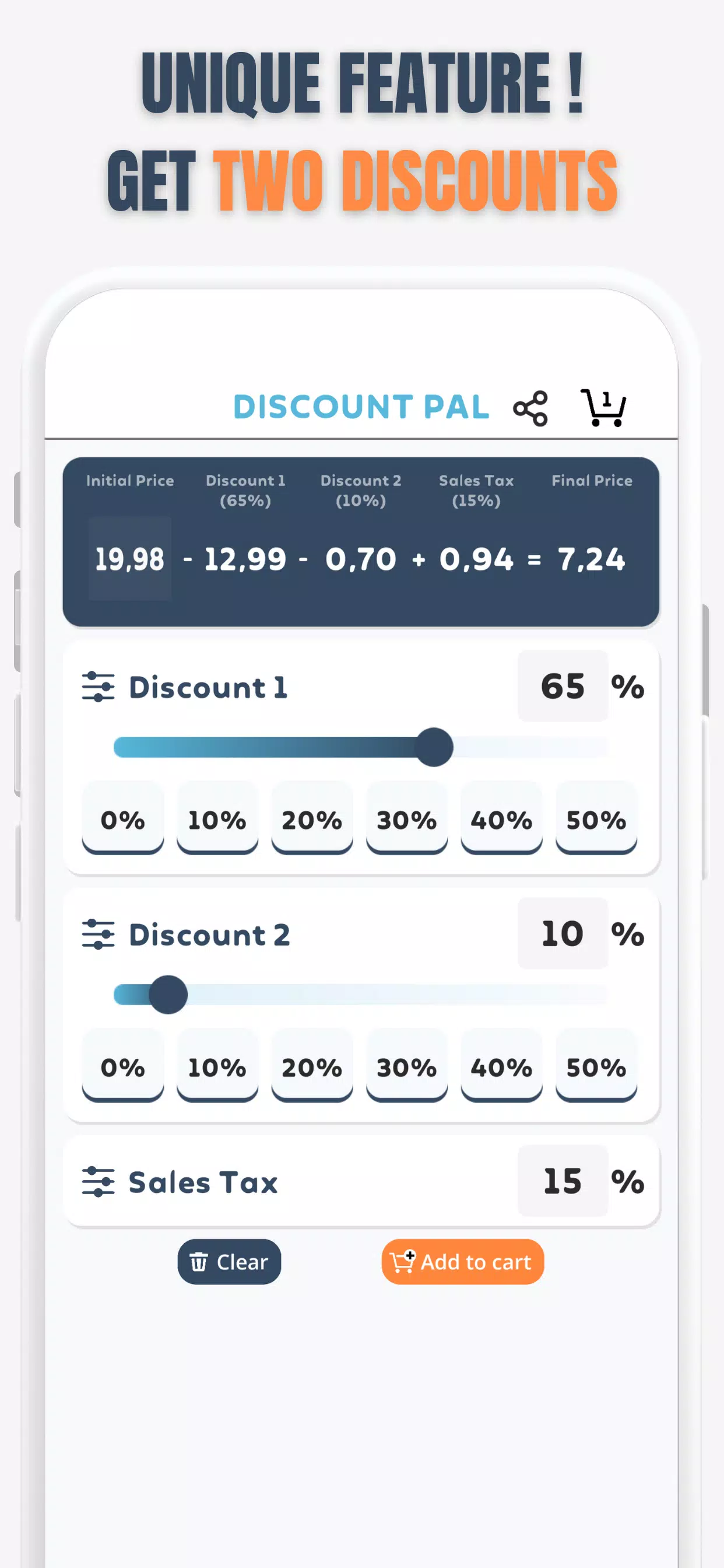 Percent Off Shoping Calculator 스크린샷 3