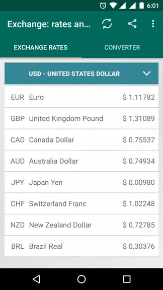 XRT: Exchange rates, converter Captura de pantalla 1