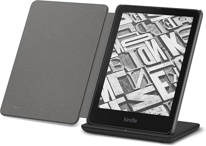 Kindle Paperwhite Signature Edition Essentials Bundle including All-new Kindle Paperwhite Signature Edition (32GB) - Black, Fabric Cover - Black, and Wireless Charging Dock