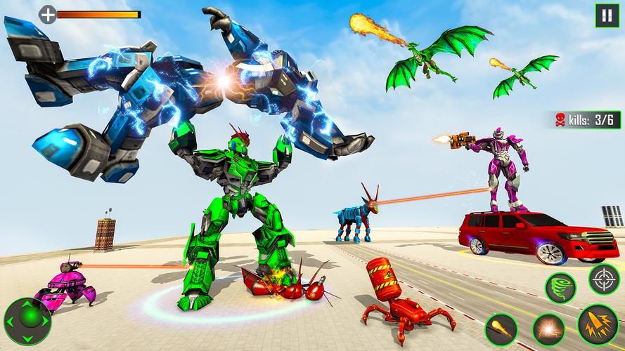 jeu de voiture robot chèvre Capture d'écran 4
