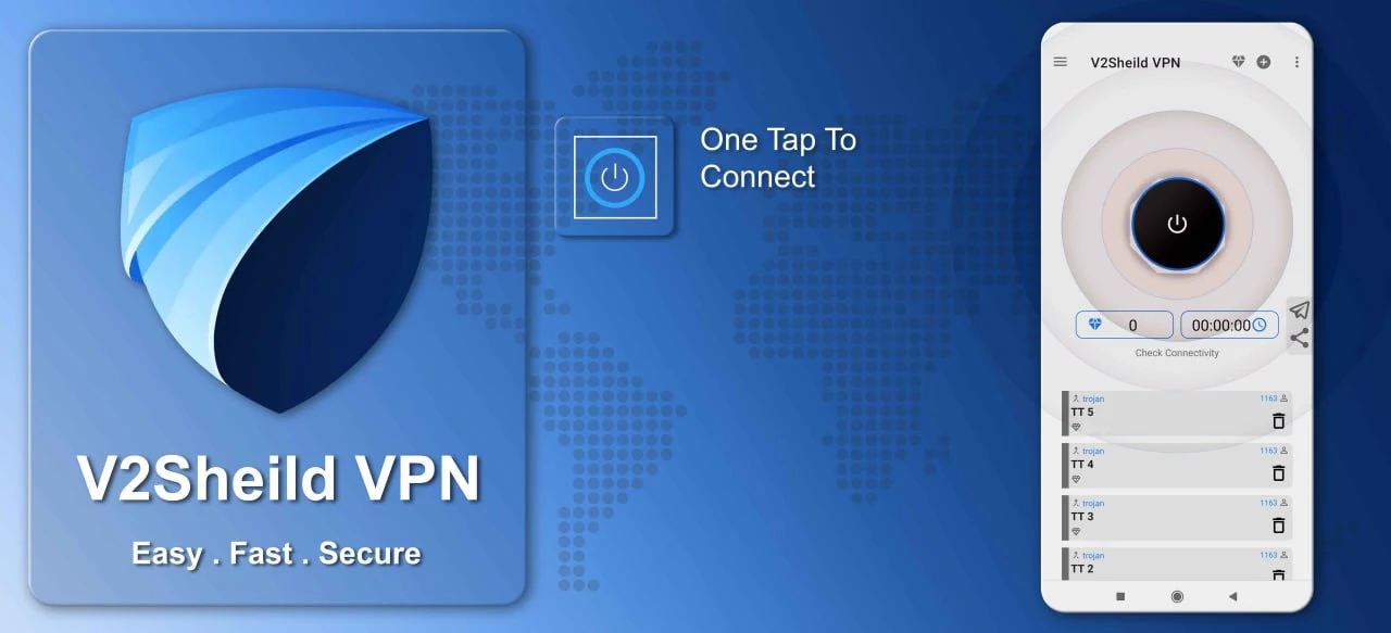 V2shield VPN: fast & private スクリーンショット 1