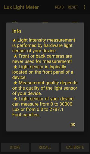 Lux Light Meter Pro Capture d'écran 3